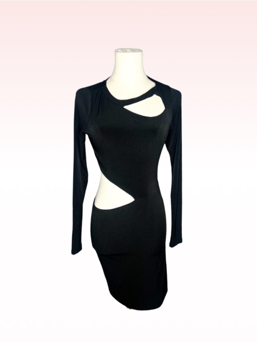 ARDEN B Black Cut Out Bodycon Long Sleeve Dress (Sz S)
